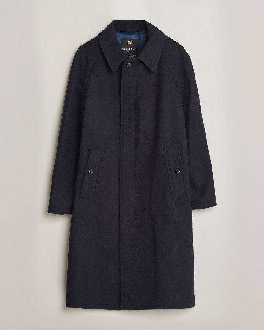 Gloverall Hynes Wool Coat Navy – Blue