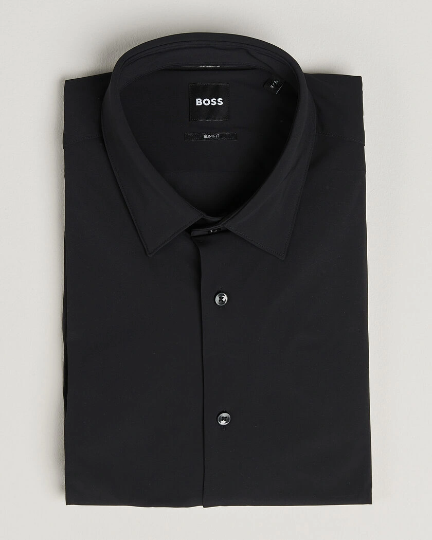 BOSS BLACK Hank 4-Way Stretch Shirt Black – Black