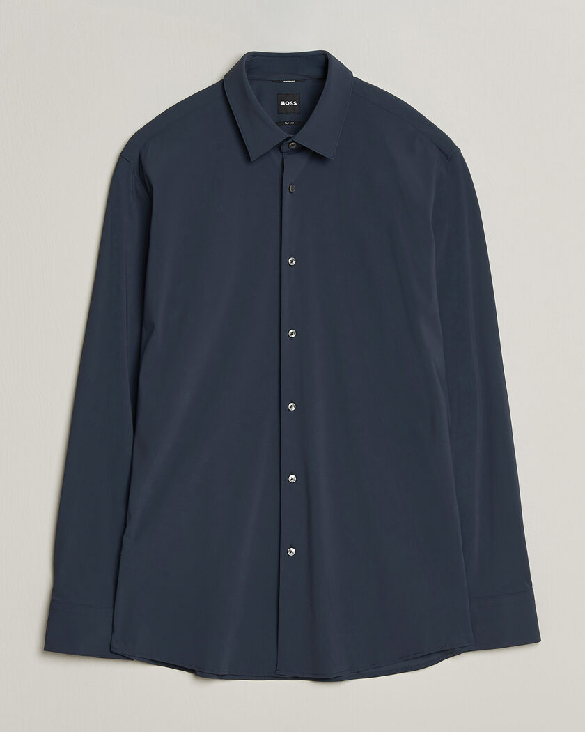 BOSS BLACK Hank 4-Way Stretch Shirt Dark Blue – Blue