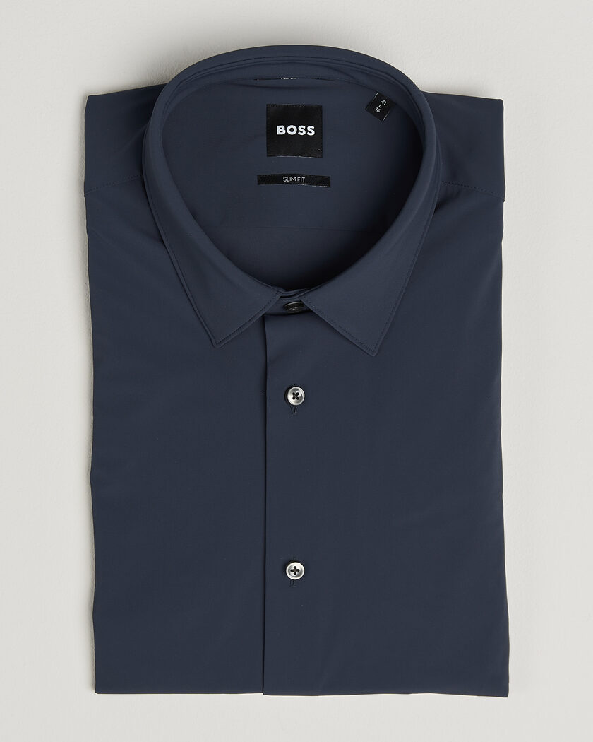 BOSS BLACK Hank 4-Way Stretch Shirt Dark Blue – Blue