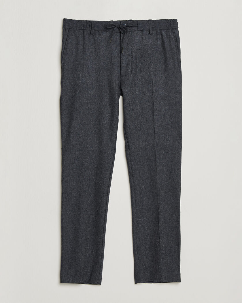 A.P.C. Joaquin Seersucker Drawstring Trousers Dark Navy at