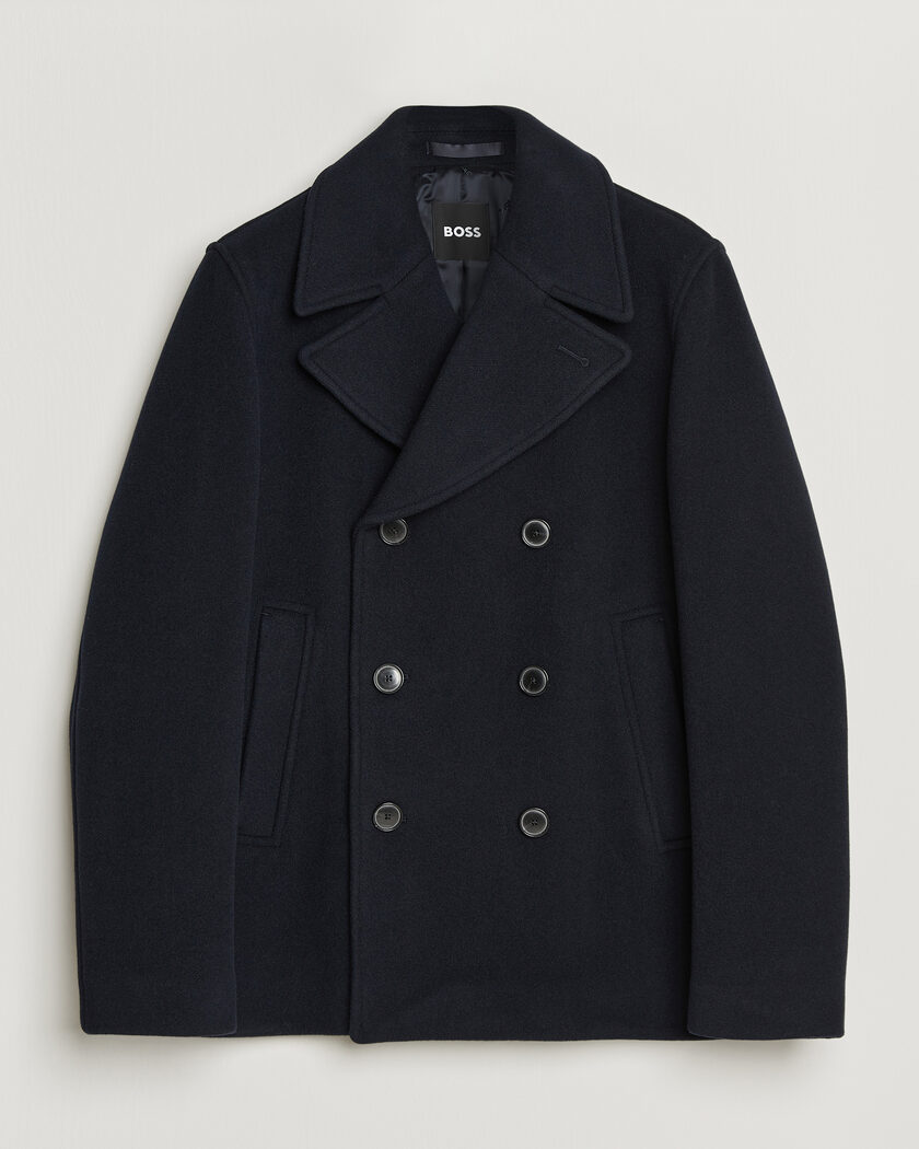 BOSS BLACK Hyde Wool Peacoat Dark Blue – Blue