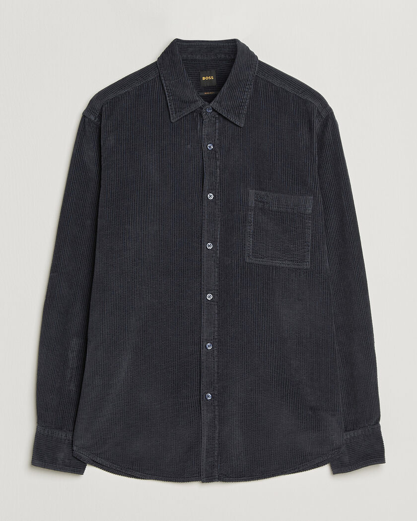 BOSS ORANGE Relegant Corduroy Shirt Dark Blue – Blue