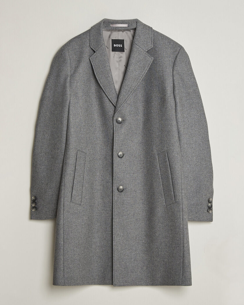 BOSS BLACK Hyde Wool Coat Medium Grey – Grey