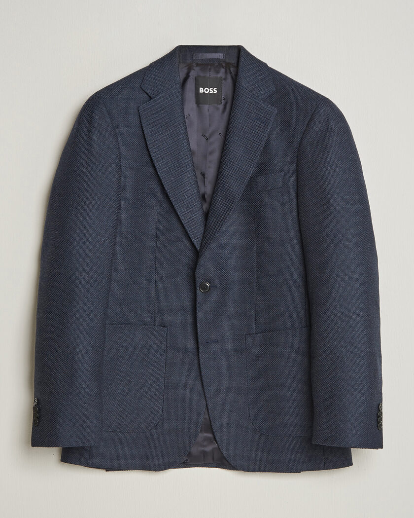 BOSS BLACK Hutson Wool Patch Pocket Blazer Dark Blue – Blue