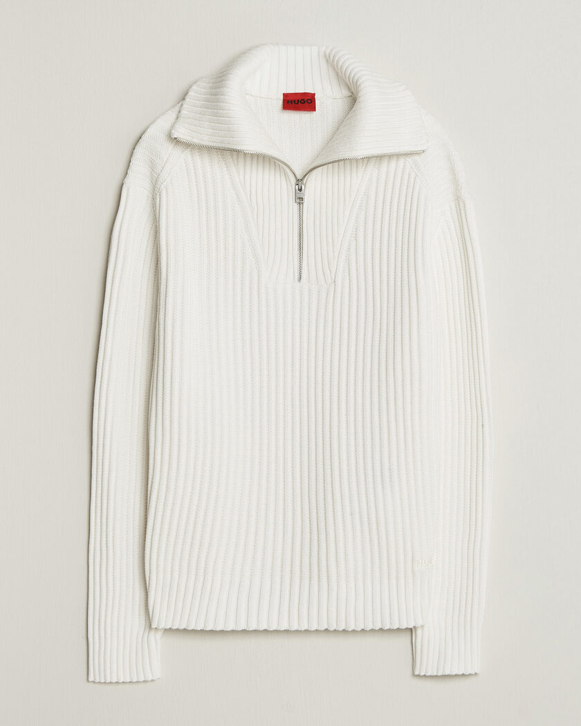 NN07 Holger Knitted Ribbed Half Zip Ecur at CareOfCarl.com