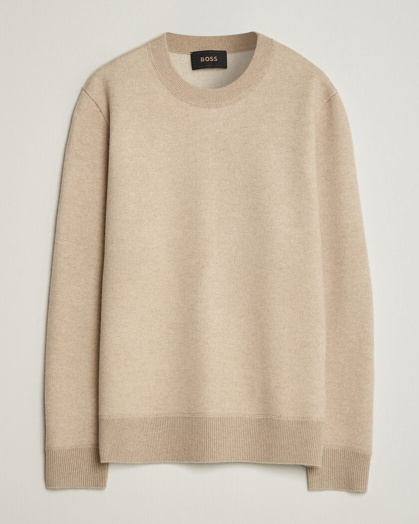 Stone Island Knitted Lambwool Sweater Natural at CareOfCarl.com