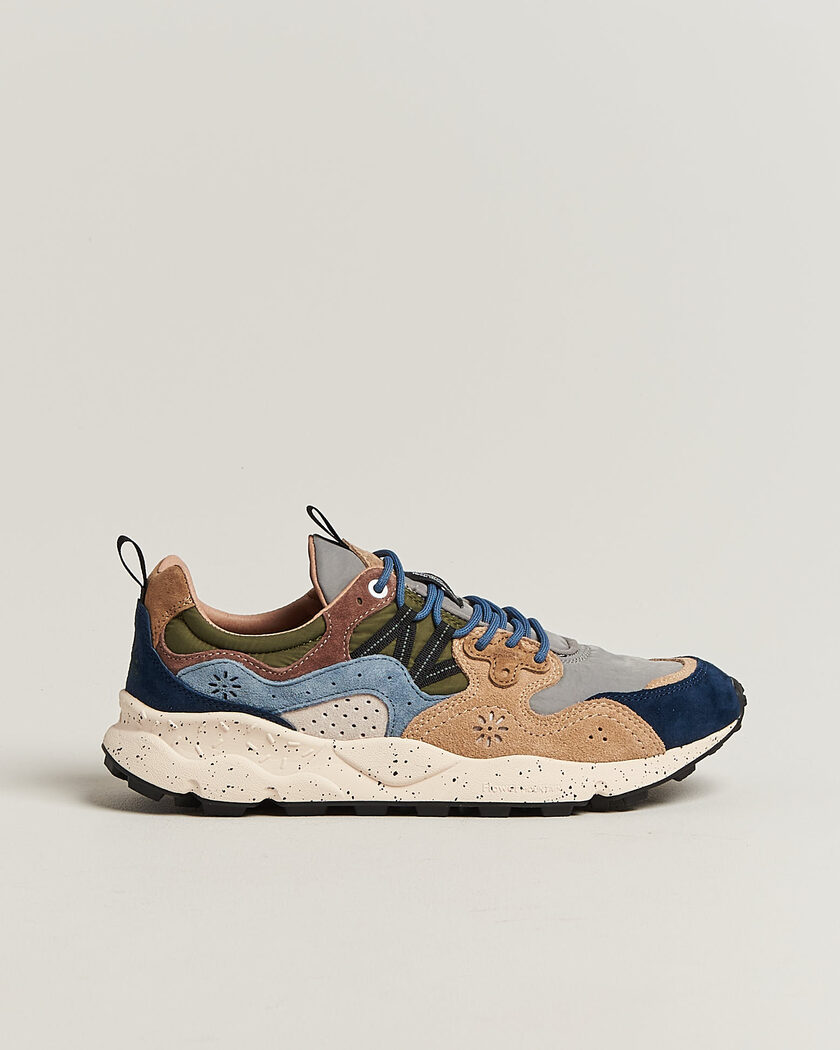 Flower Mountain Yamano 3 Suede/Nylon Sneaker Navy/Light Brown – Blue