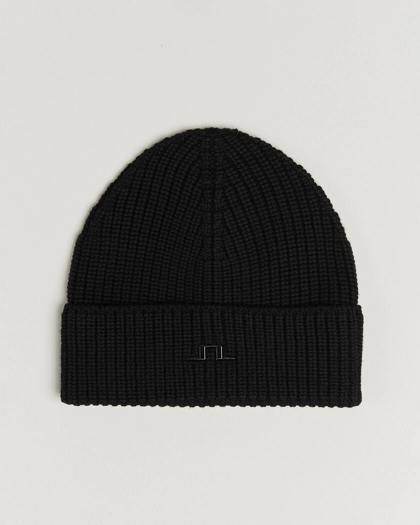 J.Lindeberg Merino Beanie Black – Black