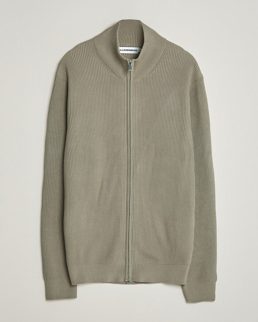J.Lindeberg Alexis Cotton Full Zip Brindle – Green
