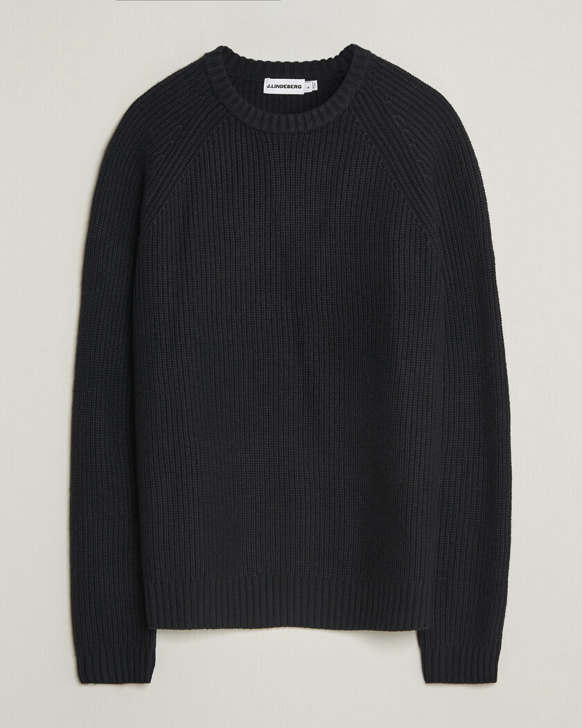 J.Lindeberg Hallow Wool Blend Knitted Sweater Black – Black