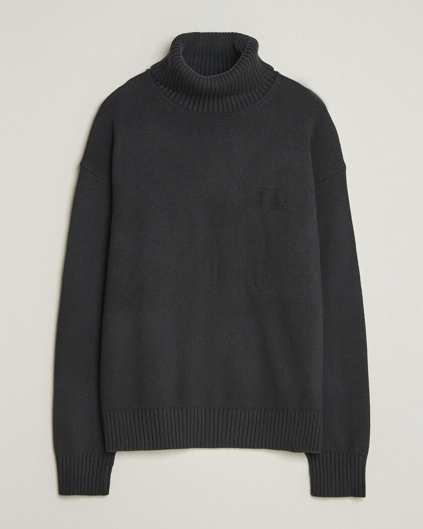 C.P. Company Full Rib Knitted Cotton Rollneck Black at CareOfCarl.com