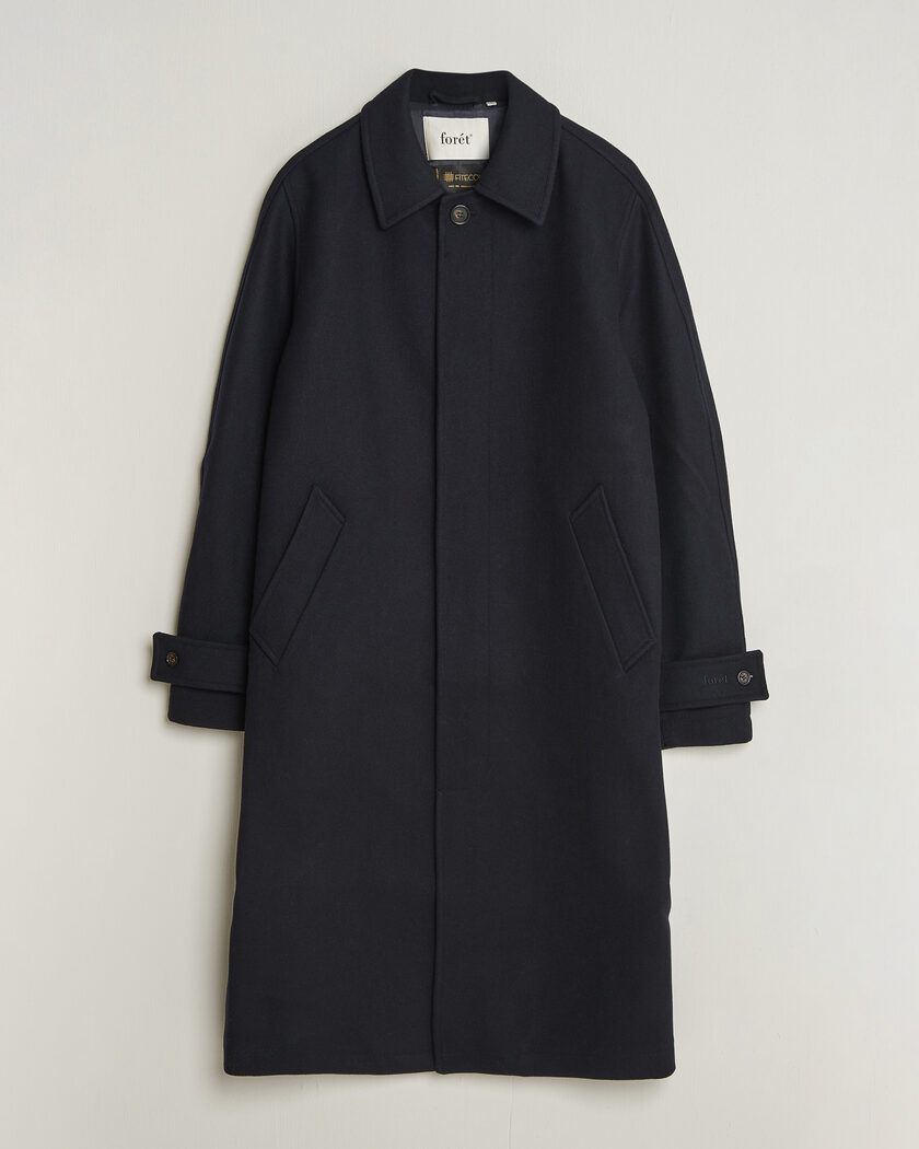 Forét Pine Wool Coat Navy – Blue