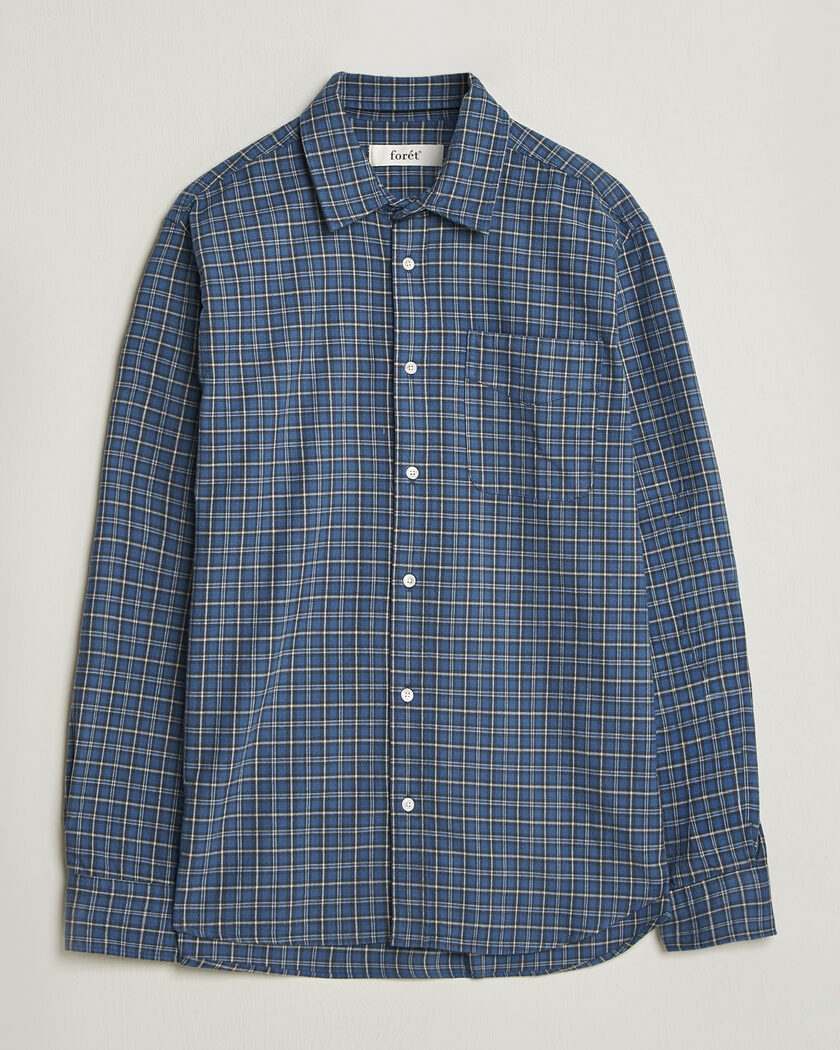 NN07 Cohen Brushed Flannel Checked Shirt Green/Cream at CareOfCarl.com