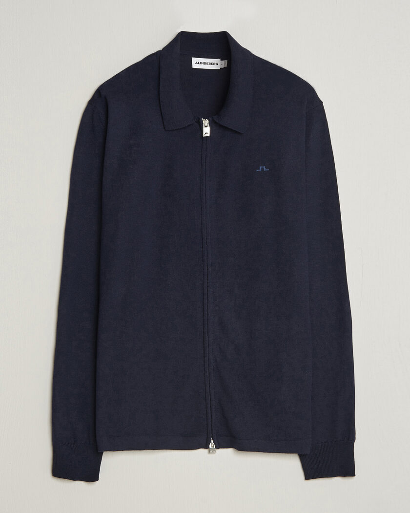 J.Lindeberg Kaleb Merino Full Zip JL Navy – Blue