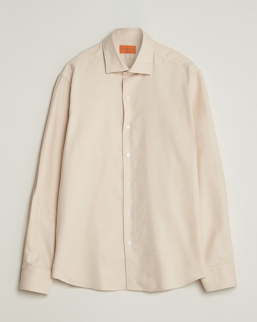  Grigio Washed Flannel Shirt Off White – White