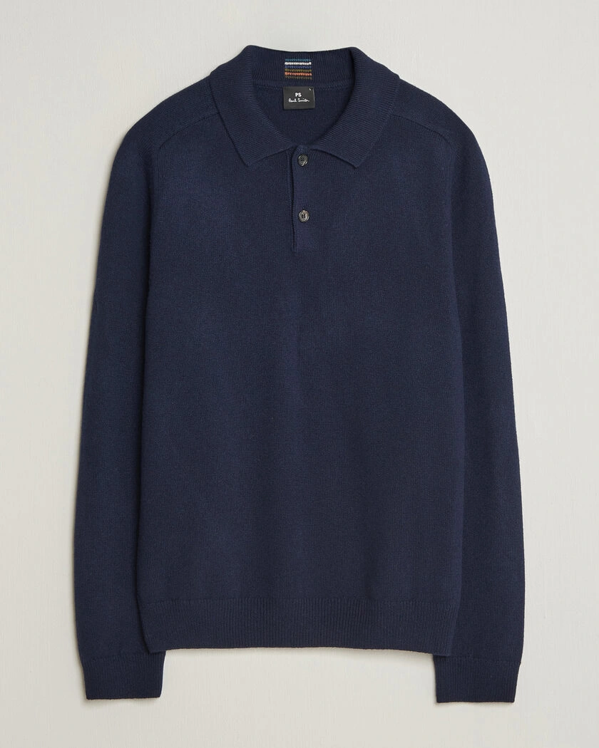 PS Paul Smith Wool Knitted Polo Navy – Blue