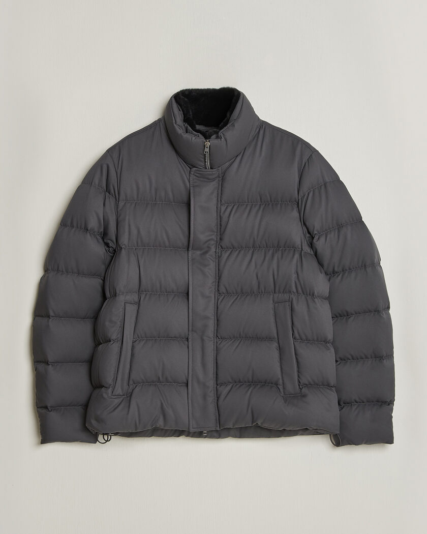 Stone Island Garment Dyed Recycled Nylon Down Jacket Orange Red at