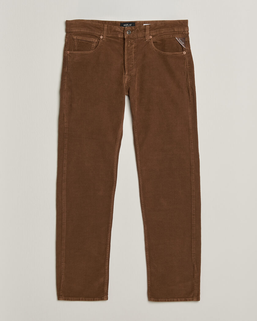 Replay Grover Corduroy 5-Pocket Pants Toffee Brown – Brown