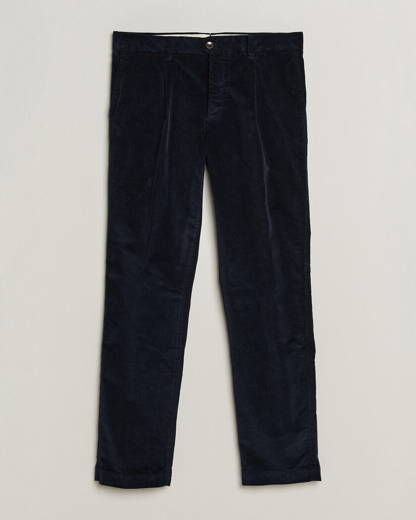 Incotex Regular Fit Washed Corduroy Slacks Navy – Blue