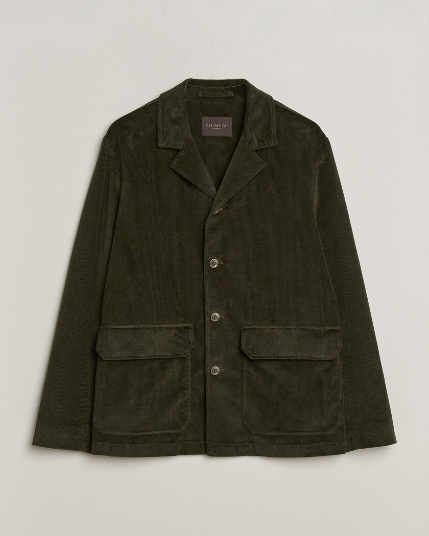 Incotex Corduroy Sports Jacket Forest Green – Green