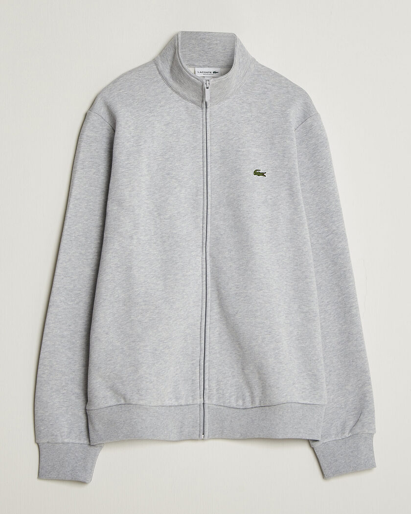 Lacoste Full Zip Sweater Silver Chine – Grey