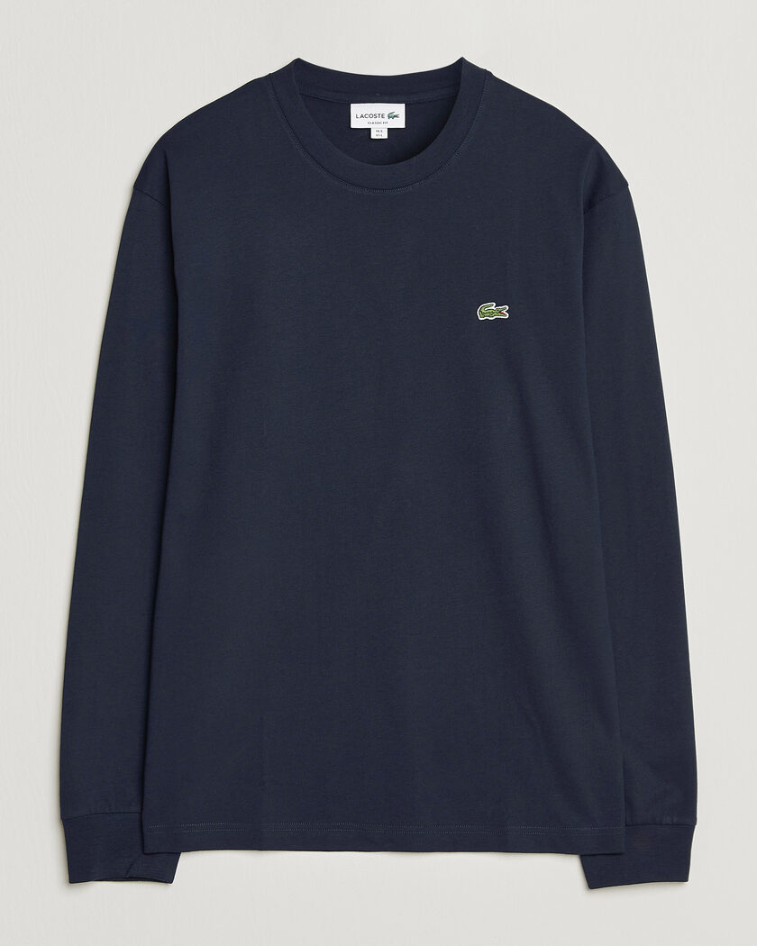 Lacoste Crew Neck Long Sleeve T-Shirt Navy Blue – Blue