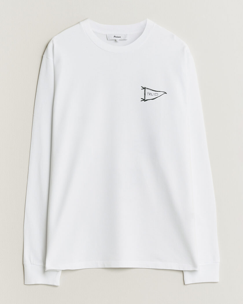 Palmes Pennant Long Sleeve T-Shirt White – White