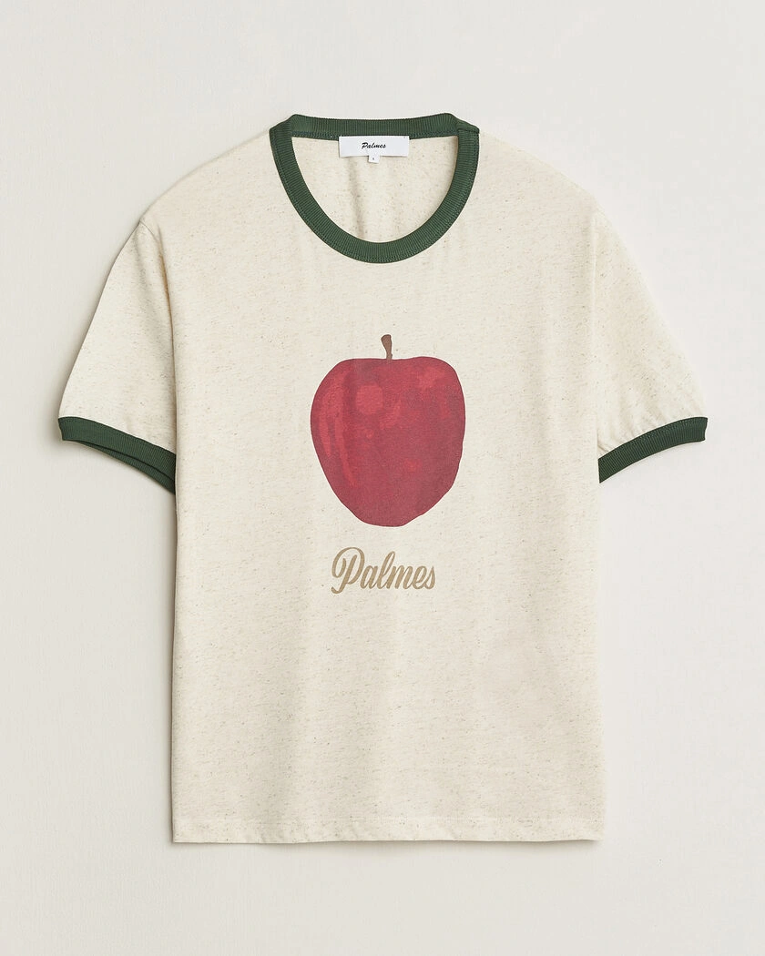 Palmes Apple Ringer T-Shirt Broken White – White