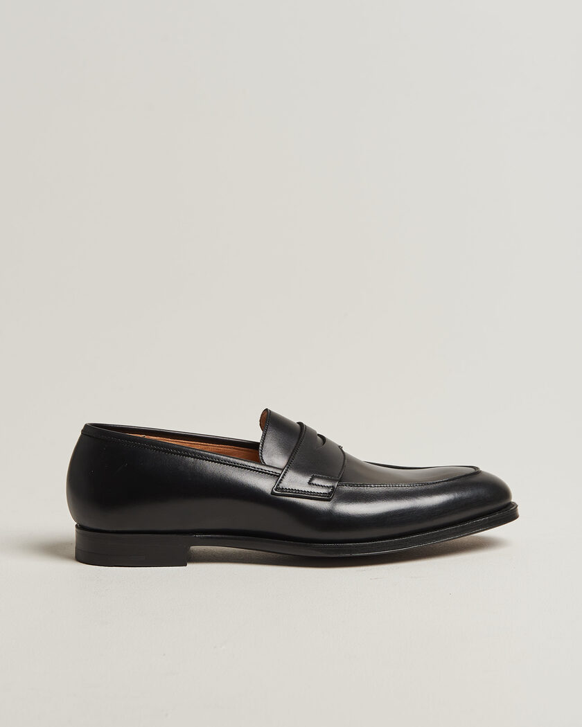 Sanders Aldwych Calf Penny Loafer Black at CareOfCarl.com
