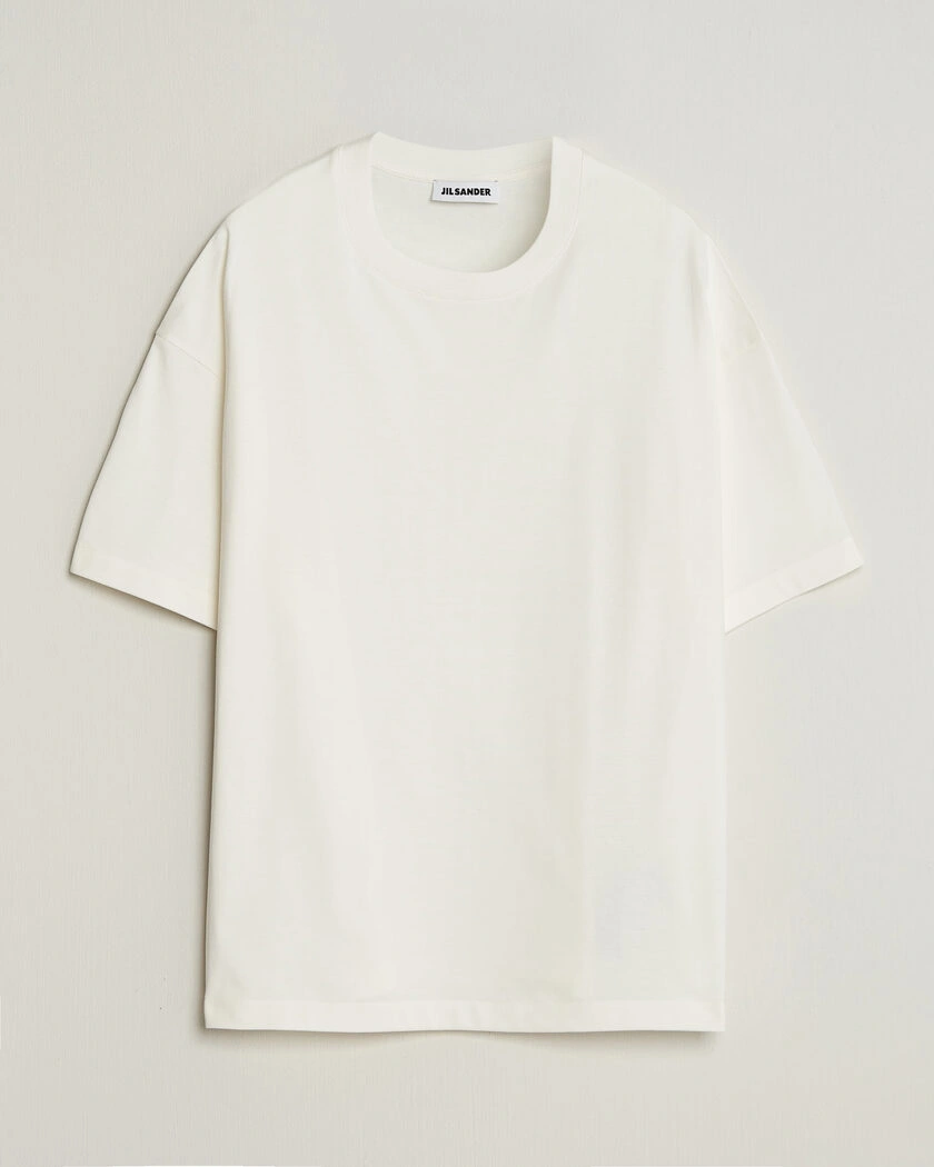 Jil Sander Short Sleeve Side Logo T-Shirt Off White – White