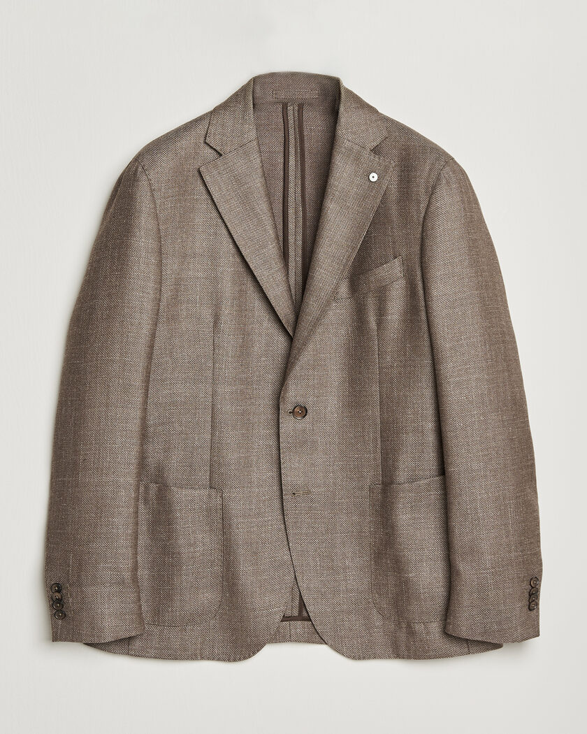 L.B.M. 1911 Jack Wool/Silk Hopsack Blazer Brown – Brown