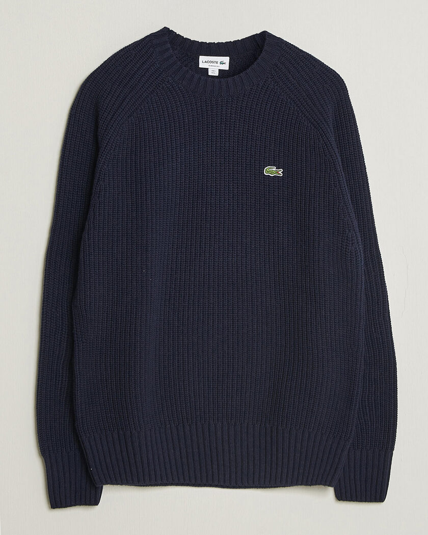 Lacoste Heavy Wool Knitted Sweater Navy Blue – Blue