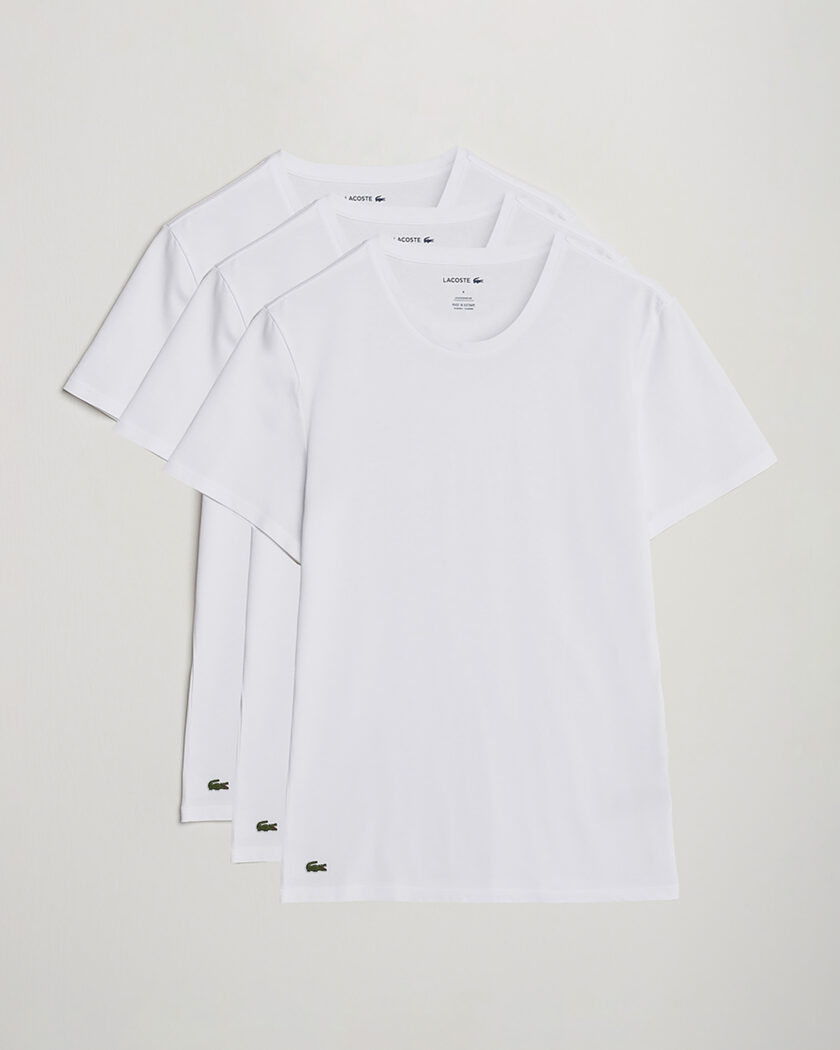 Lacoste 3-Pack Crew Neck T-Shirt White – White