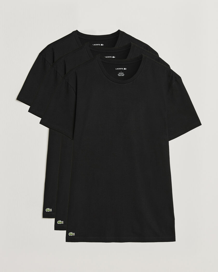Lacoste 3-Pack Crew Neck T-Shirt Black – Black