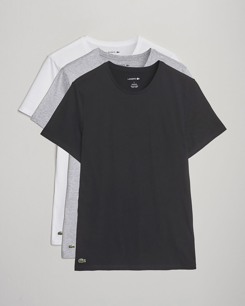 Lacoste 3-Pack Crew Neck T-Shirt White/Grey/Black – Multi-colour