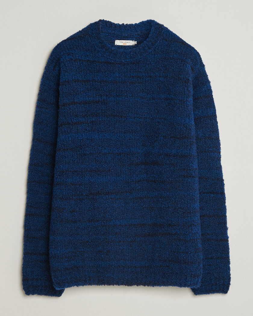 Nudie Jeans Gurra Bouclé Knitted Sweater Blue Multi – Blue