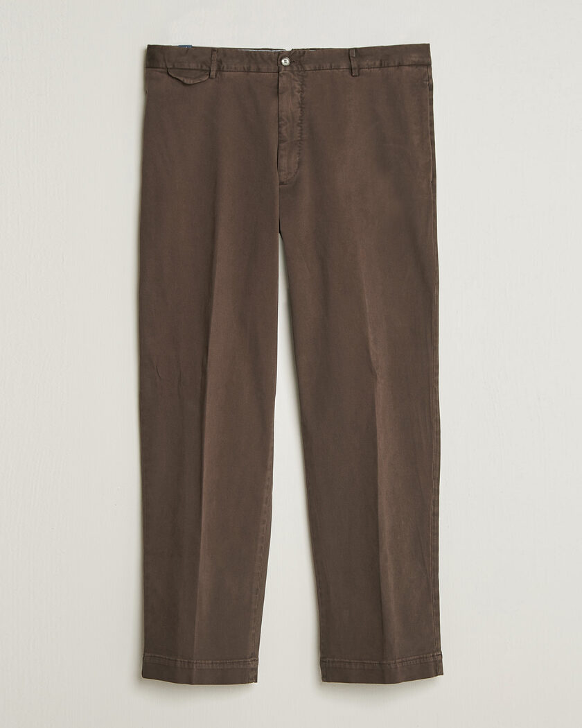Santaniello Washed Cotton Trousers Brown – Brown