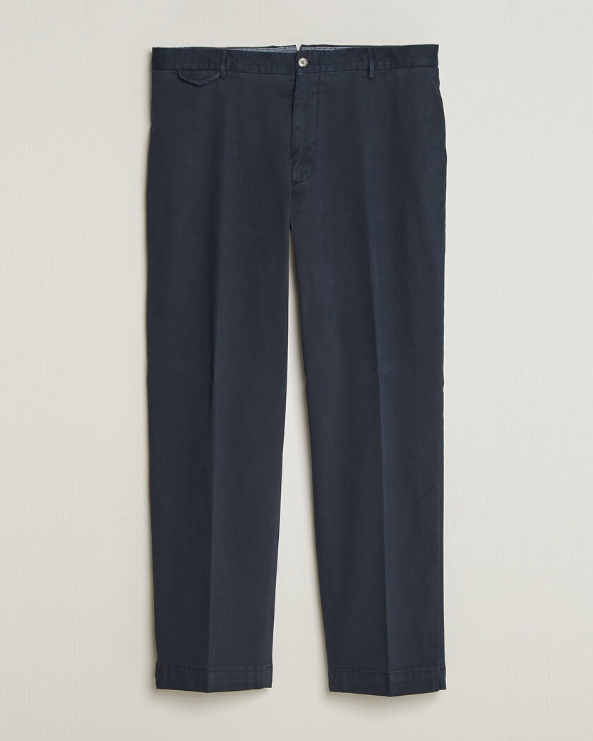 Santaniello Washed Cotton Trousers Navy – Blue