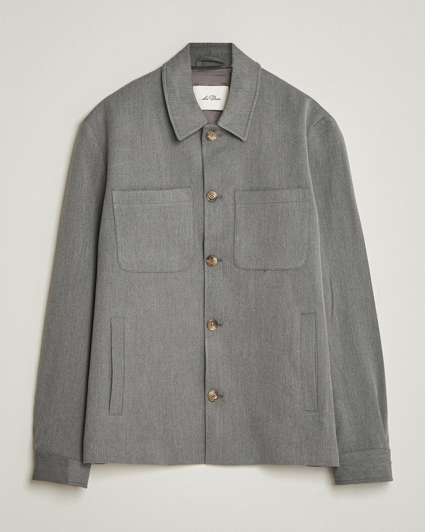 Stone Island Nylon Metal Zip Overshirt Pearl Grey at CareOfCarl.com
