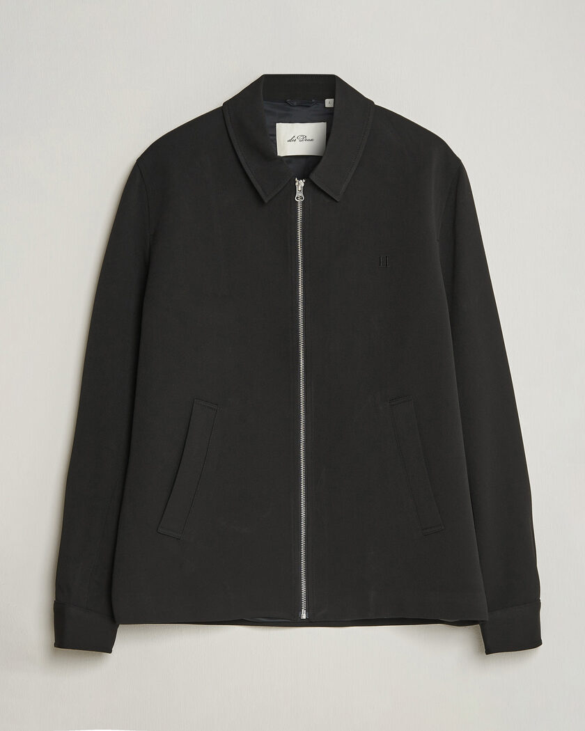 Auralee Polyester Satin Zip Jacket Black at CareOfCarl.com