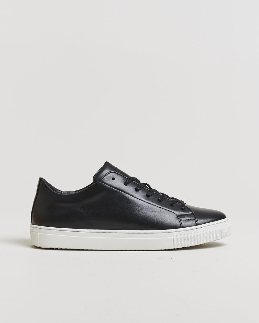 LES DEUX Signature Leather Sneaker Black – Black