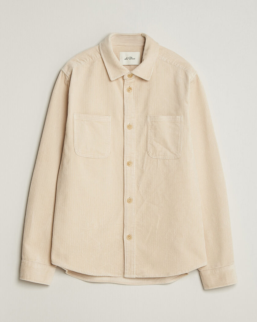 LES DEUX Corduroy Overshirt Ivory – White
