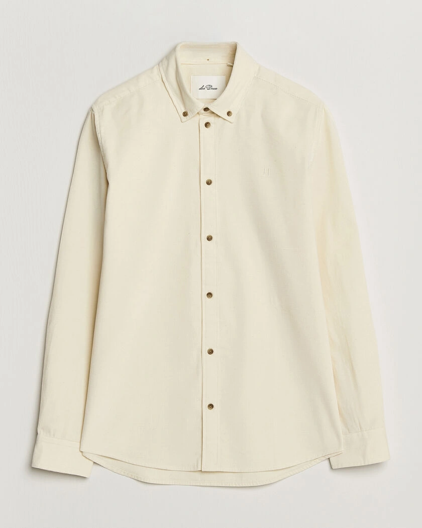 LES DEUX Pinwale Corduroy Shirt Ivory – White