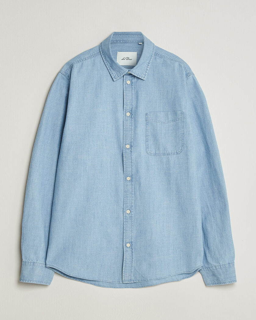 LES DEUX Chambray Shirt Light Blue Wash – Blue