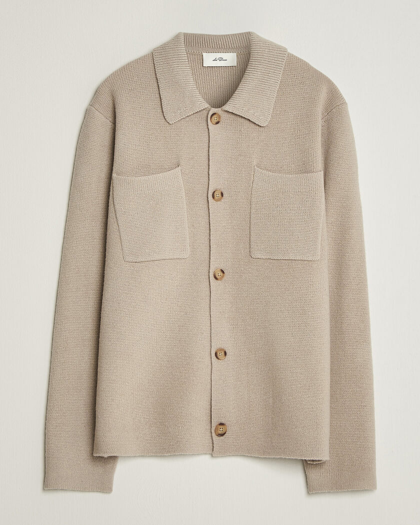 BEAMS PLUS Argyle Mesh Cardigan Light Beige at CareOfCarl.com