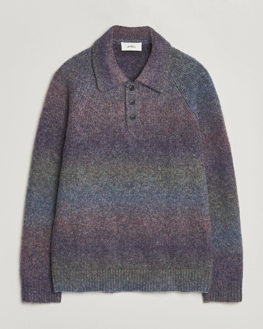 LES DEUX Gradient Knitted Polo Spiced Plum – Multi-colour