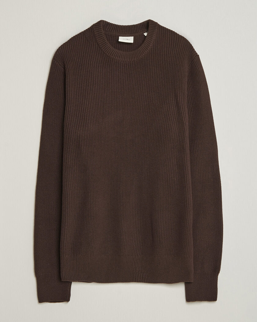 LES DEUX Rib Crewneck Knit Molé Brown – Brown