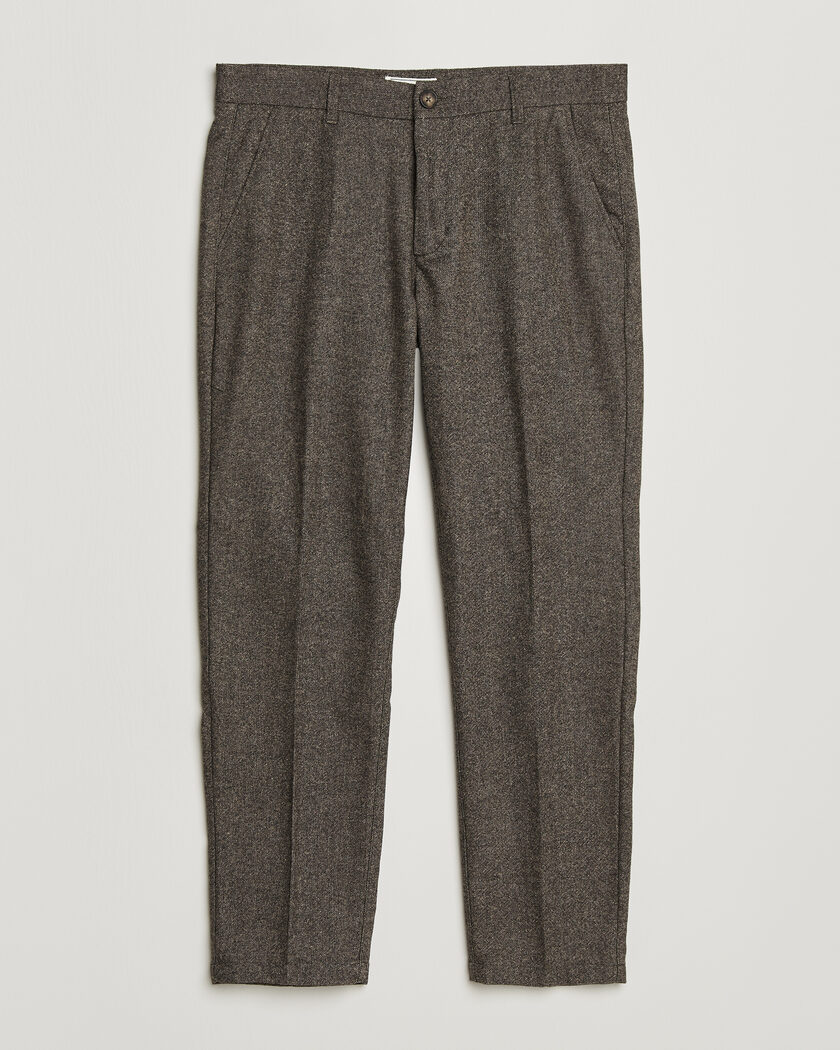 LES DEUX Wool Melange Reg Suit Pants Caribou – Brown