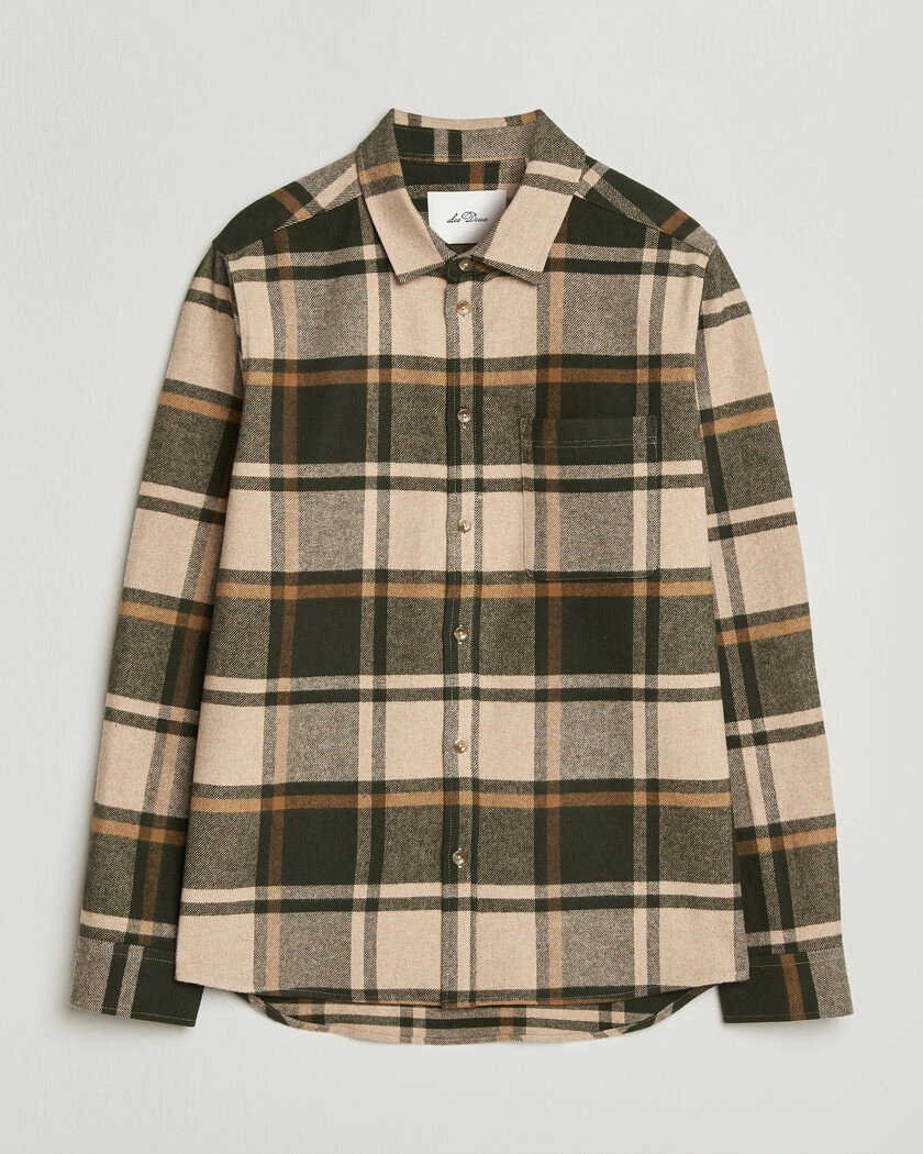LES DEUX Check Flannel Shirt Rosin Green – Multi-colour
